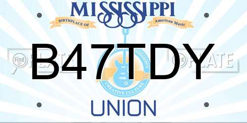 B47TDY Mississippi License Plate