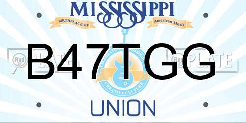 B47TGG Mississippi License Plate