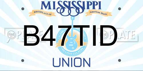 B47TID Mississippi License Plate