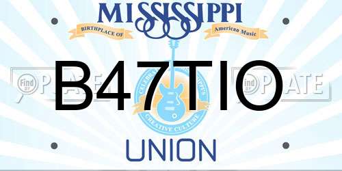 B47TIO Mississippi License Plate