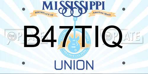 B47TIQ Mississippi License Plate