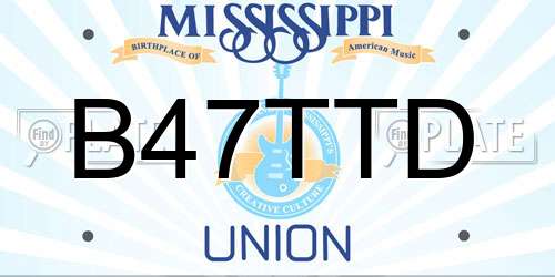 B47TTD Mississippi License Plate
