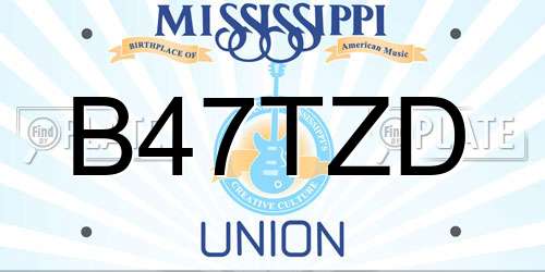 B47TZD Mississippi License Plate