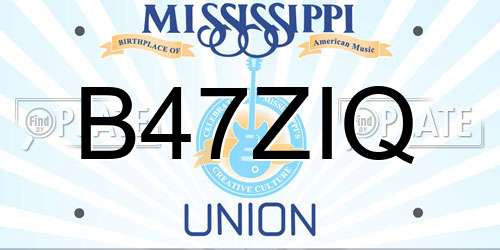 B47ZIQ Mississippi License Plate