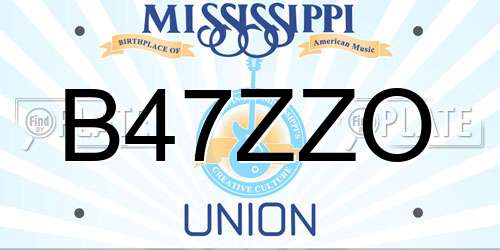 B47ZZO Mississippi License Plate