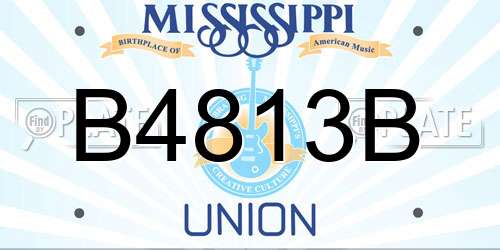 B4813B Mississippi License Plate