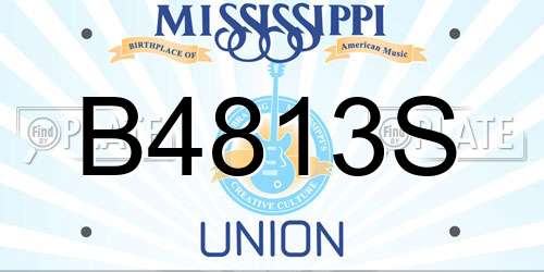B4813S Mississippi License Plate