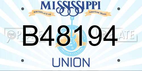B48194 Mississippi License Plate