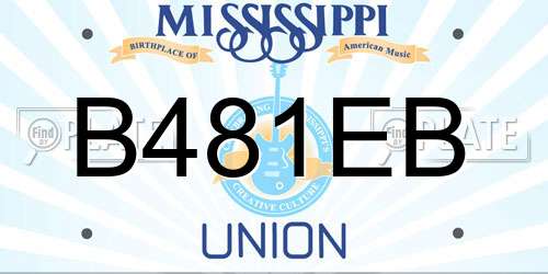 B481EB Mississippi License Plate