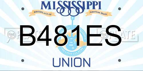 B481ES Mississippi License Plate