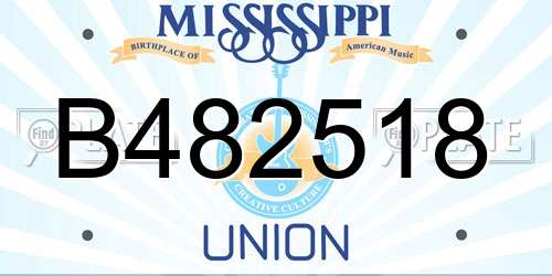 B482518 Mississippi License Plate