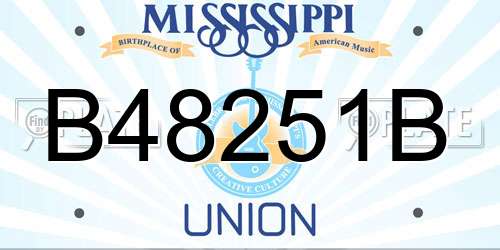B48251B Mississippi License Plate