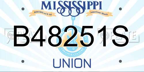 B48251S Mississippi License Plate