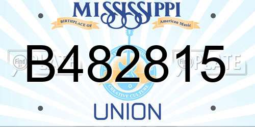 B482815 Mississippi License Plate