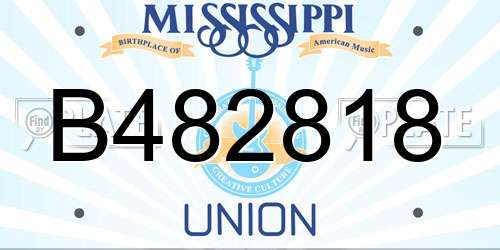 B482818 Mississippi License Plate