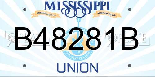 B48281B Mississippi License Plate