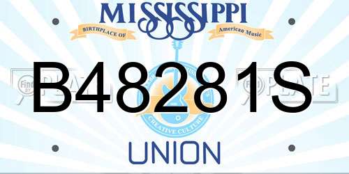 B48281S Mississippi License Plate