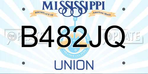 B482JQ Mississippi License Plate