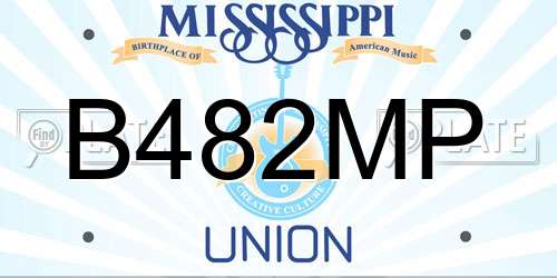 B482MP Mississippi License Plate