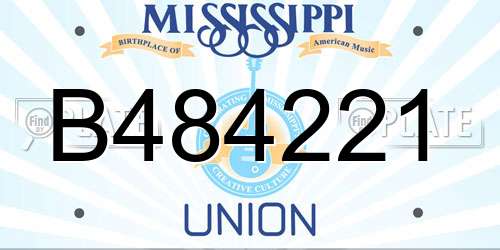 B484221 Mississippi License Plate
