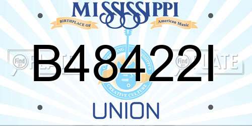 B48422I Mississippi License Plate