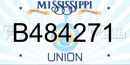 B484271 Mississippi License Plate