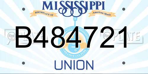 B484721 Mississippi License Plate