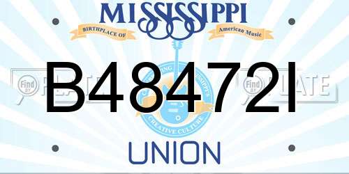 B48472I Mississippi License Plate
