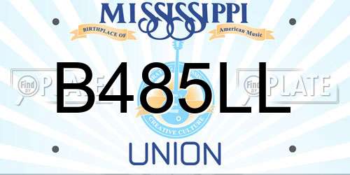 B485LL Mississippi License Plate