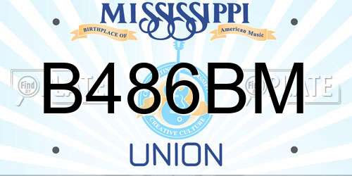 B486BM Mississippi License Plate