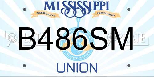 B486SM Mississippi License Plate