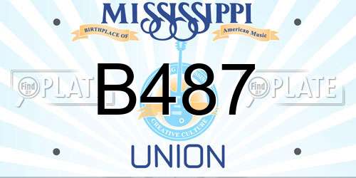 B487 Mississippi License Plate