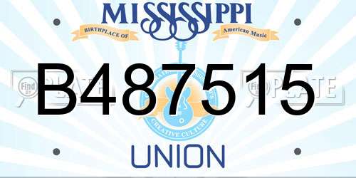B487515 Mississippi License Plate