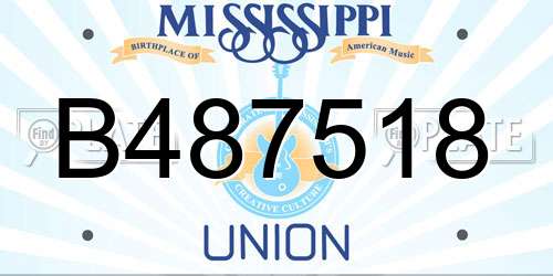 B487518 Mississippi License Plate