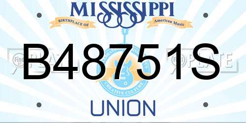 B48751S Mississippi License Plate