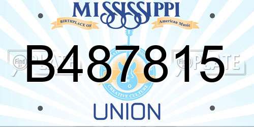 B487815 Mississippi License Plate