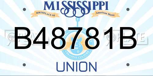 B48781B Mississippi License Plate