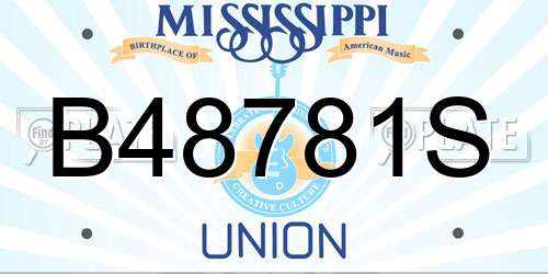 B48781S Mississippi License Plate