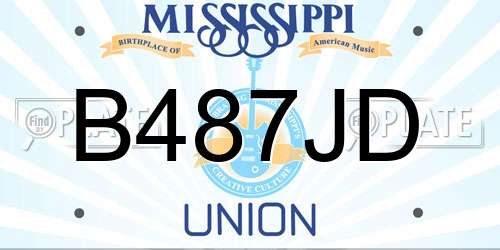 B487JD Mississippi License Plate