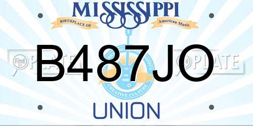 B487JO Mississippi License Plate
