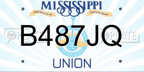 B487JQ Mississippi License Plate