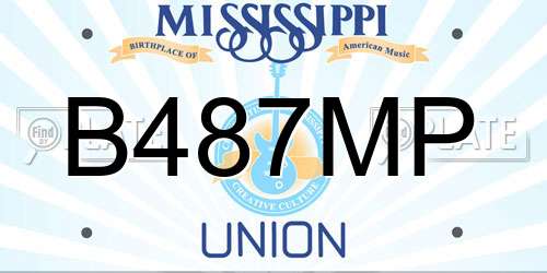 B487MP Mississippi License Plate