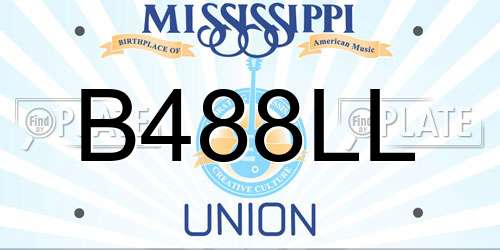 B488LL Mississippi License Plate