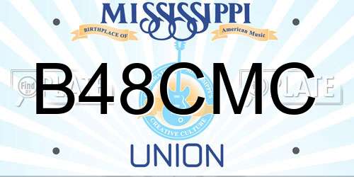 B48CMC Mississippi License Plate