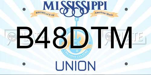 B48DTM Mississippi License Plate