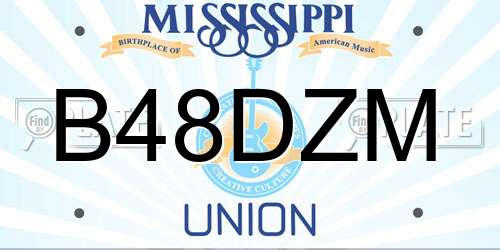 B48DZM Mississippi License Plate