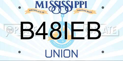 B48IEB Mississippi License Plate