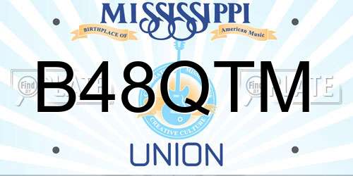 B48QTM Mississippi License Plate