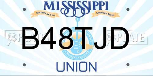 B48TJD Mississippi License Plate