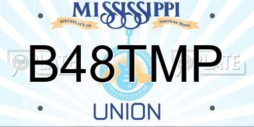 B48TMP Mississippi License Plate